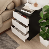 High Gloss Chest of 3 Drawers - Black