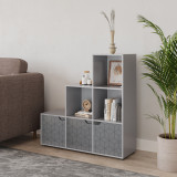 6-Cube Step Shelving Unit With Geo Doors