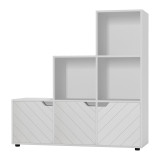 6-Cube Step Shelving Unit With Line Doors