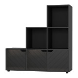 6-Cube Step Shelving Unit With Line Doors