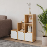 6-Cube Step Shelving Unit With Line Doors