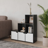 6-Cube Step Shelving Unit With Line Doors