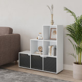6-Cube Step Shelving Unit With Line Doors