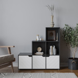 6-Cube Step Shelving Unit With Line Doors