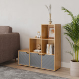 6-Cube Step Shelving Unit With Line Doors
