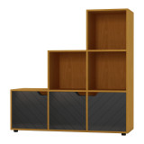 6-Cube Step Shelving Unit With Line Doors