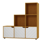 6-Cube Step Shelving Unit With Line Doors