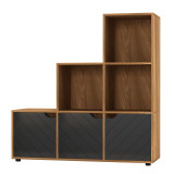 6-Cube Step Shelving Unit With Line Doors