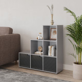 6-Cube Step Shelving Unit With Line Doors