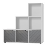 6-Cube Step Shelving Unit With Line Doors