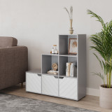 6-Cube Step Shelving Unit With Line Doors