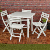 White Garden Dining Table with Chairs