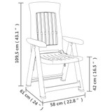Foldable Anthracite Plastic Garden Chair