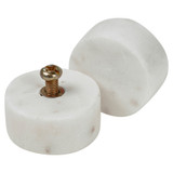 Marble Door Knob Set - White