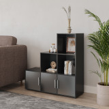 6-Cube Step Shelving Unit With Metal Handle Doors