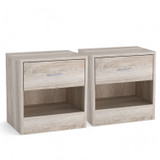 Set of 2-Single Drawer Bedside Tables