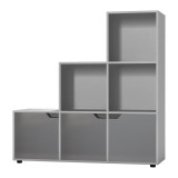 6-Cube Step Shelving Unit With Wooden Door