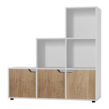 6-Cube Step Shelving Unit With Wooden Door