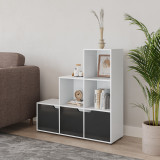 6-Cube Step Shelving Unit With Wooden Door