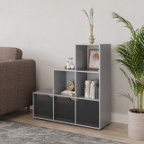 6-Cube Step Shelving Unit With Wooden Door