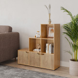 6-Cube Step Shelving Unit With Wooden Door
