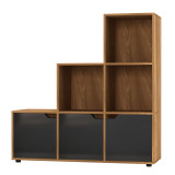 6-Cube Step Shelving Unit With Wooden Door