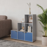 6-Cube Step Shelving Unit With Wooden Door