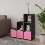 6-Cube Step Shelving Unit With Wooden Door