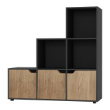 6-Cube Step Shelving Unit With Wooden Door