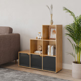 6-Cube Step Shelving Unit With Wooden Door