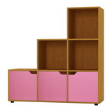 6-Cube Step Shelving Unit With Wooden Door