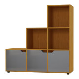 6-Cube Step Shelving Unit With Wooden Door