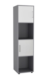 4 -Cube Tall Shelving Unit With Metal Handle Doors