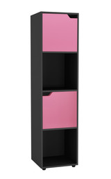 4 -Cube Tall Shelving Unit With Wooden Doors