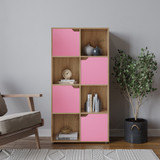 8-Cube Shelving Unit With Wooden Doors