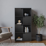 8-Cube Shelving Unit With Wooden Doors