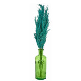 33cm Glass Vase with Green Pampas Plume