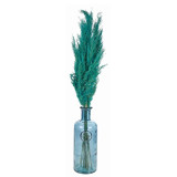 33cm Glass Vase with Green Pampas Plume