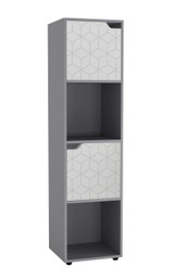 4 -Cube Tall Shelving Unit With Geo Doors