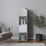 4 -Cube Tall Shelving Unit With Geo Doors