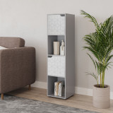 4 -Cube Tall Shelving Unit With Geo Doors