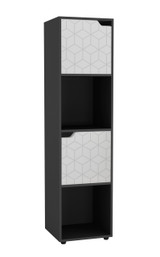 4 -Cube Tall Shelving Unit With Geo Doors