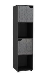 4 -Cube Tall Shelving Unit With Geo Doors