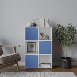 6-Cube Shelving Unit With Wooden Doors