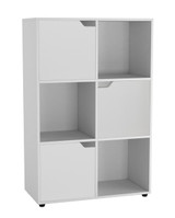 6-Cube Shelving Unit With Wooden Doors