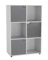 6-Cube Shelving Unit With Wooden Doors