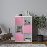 6-Cube Shelving Unit With Wooden Doors