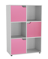 6-Cube Shelving Unit With Wooden Doors