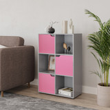 6-Cube Shelving Unit With Wooden Doors