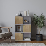 6-Cube Shelving Unit With Wooden Doors